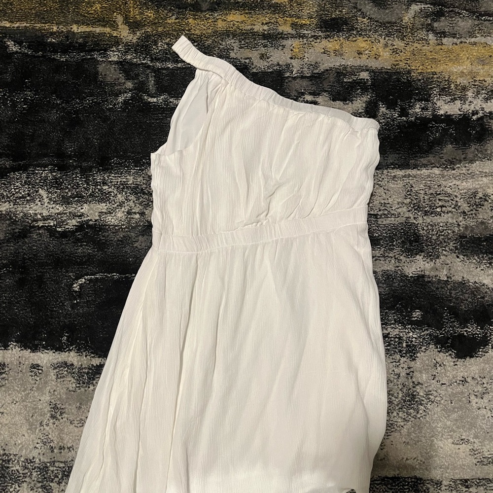 White Abercrombie one shoulder dress